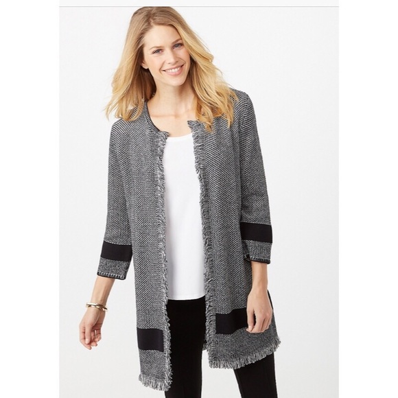 Jones New York Sweaters - JONES STUDIO® FRINGE-TRIM CARDIGAN #shesdarlin!